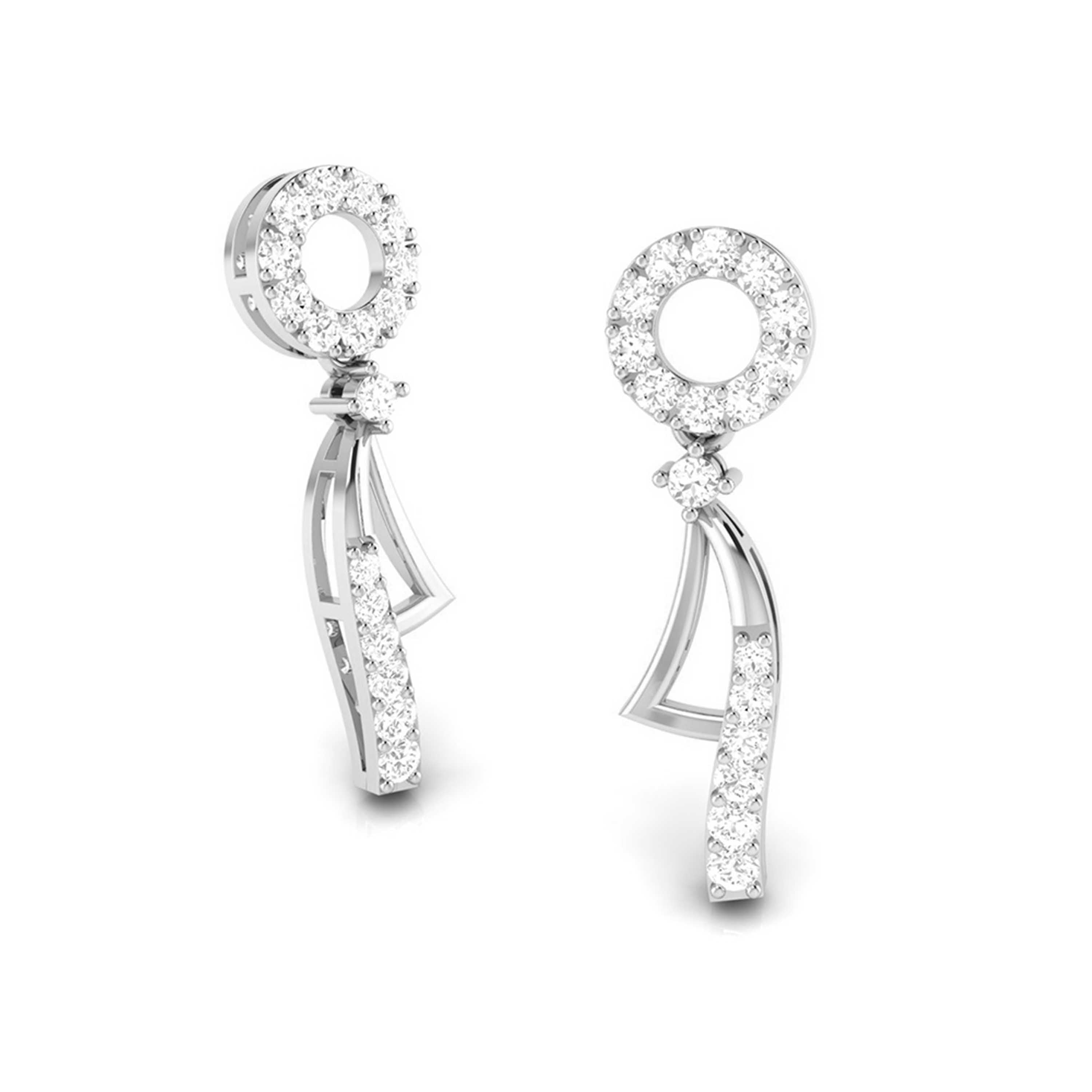 Designer Platinum Earrings with Diamonds for Women JL PT E N-20   Jewelove.US
