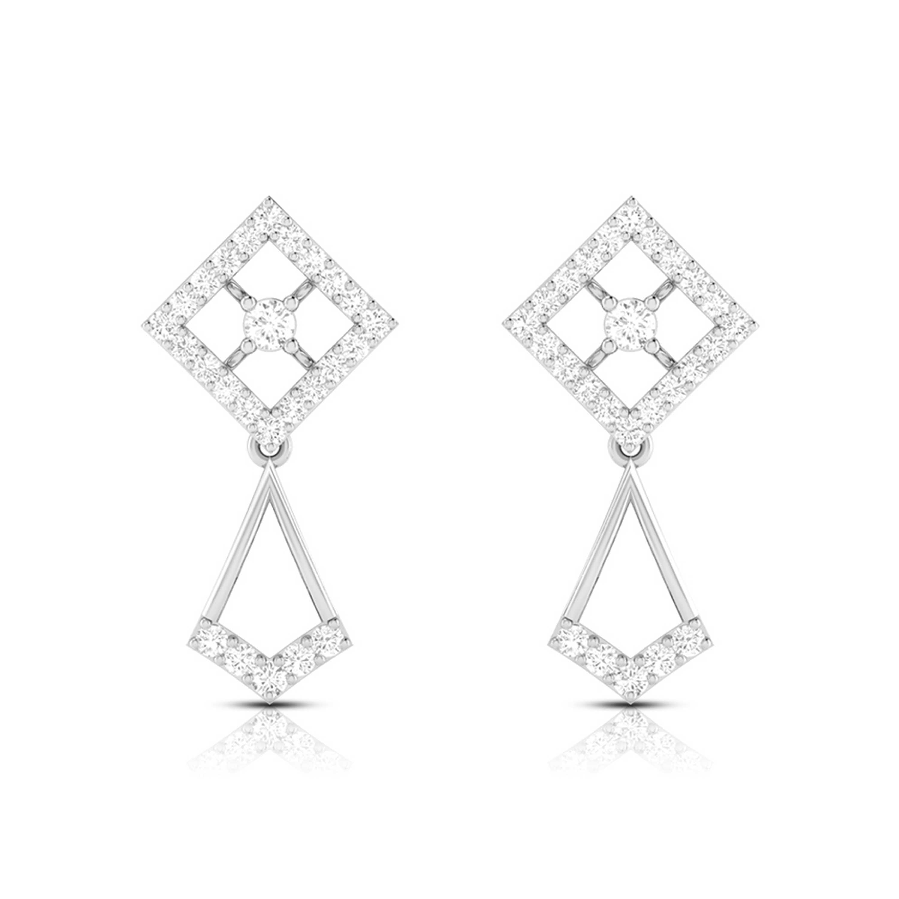 Platinum Hanging Clusters Earrings with Diamonds for Women JL PT E N-21  VVS-GH Jewelove.US