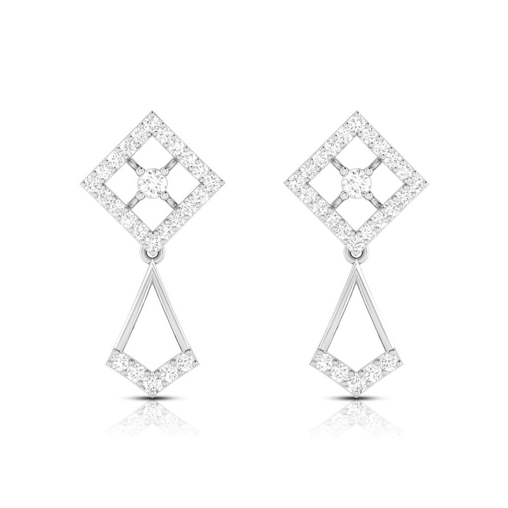 Platinum Hanging Clusters Earrings with Diamonds for Women JL PT E N-21  VVS-GH Jewelove.US