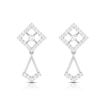 Load image into Gallery viewer, Platinum Hanging Clusters Earrings with Diamonds for Women JL PT E N-21
