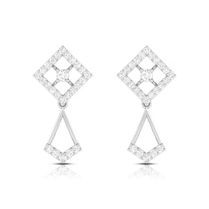 Platinum Hanging Clusters Earrings with Diamonds for Women JL PT E N-21  VVS-GH Jewelove.US