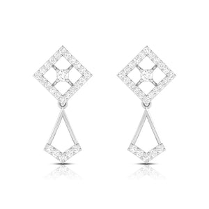 Platinum Hanging Clusters Earrings with Diamonds for Women JL PT E N-21