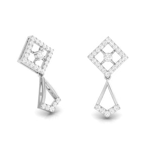 Platinum Hanging Clusters Earrings with Diamonds for Women JL PT E N-21