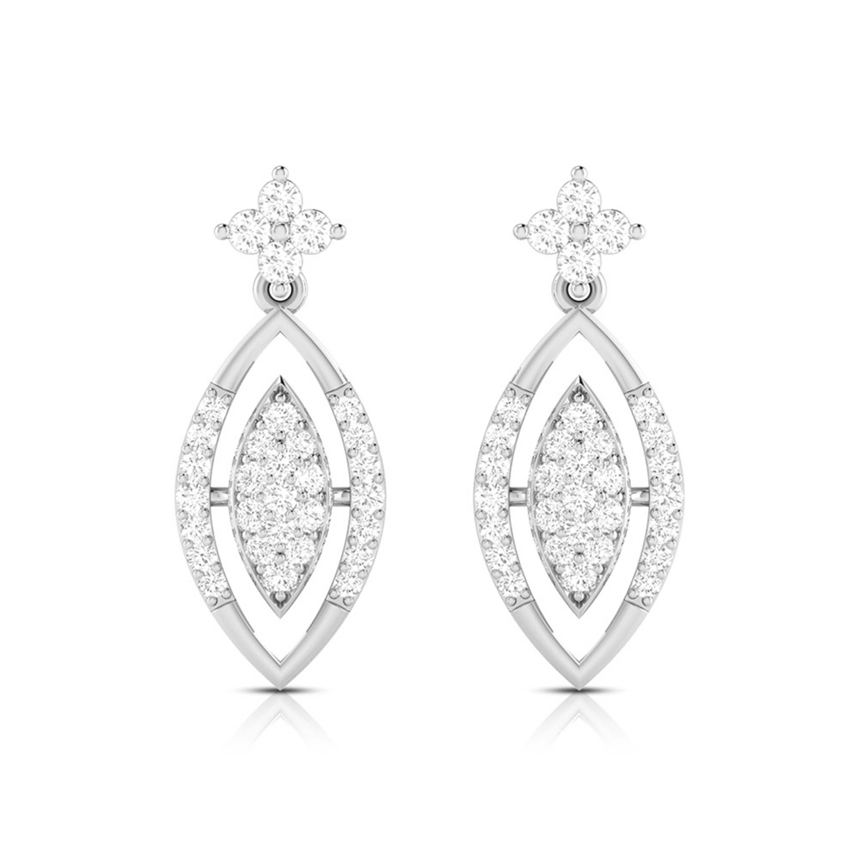 Designer Platinum Earrings with Diamonds for Women JL PT E N-22