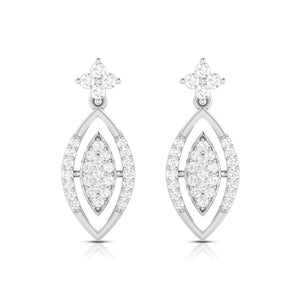 Designer Platinum Earrings with Diamonds for Women JL PT E N-22