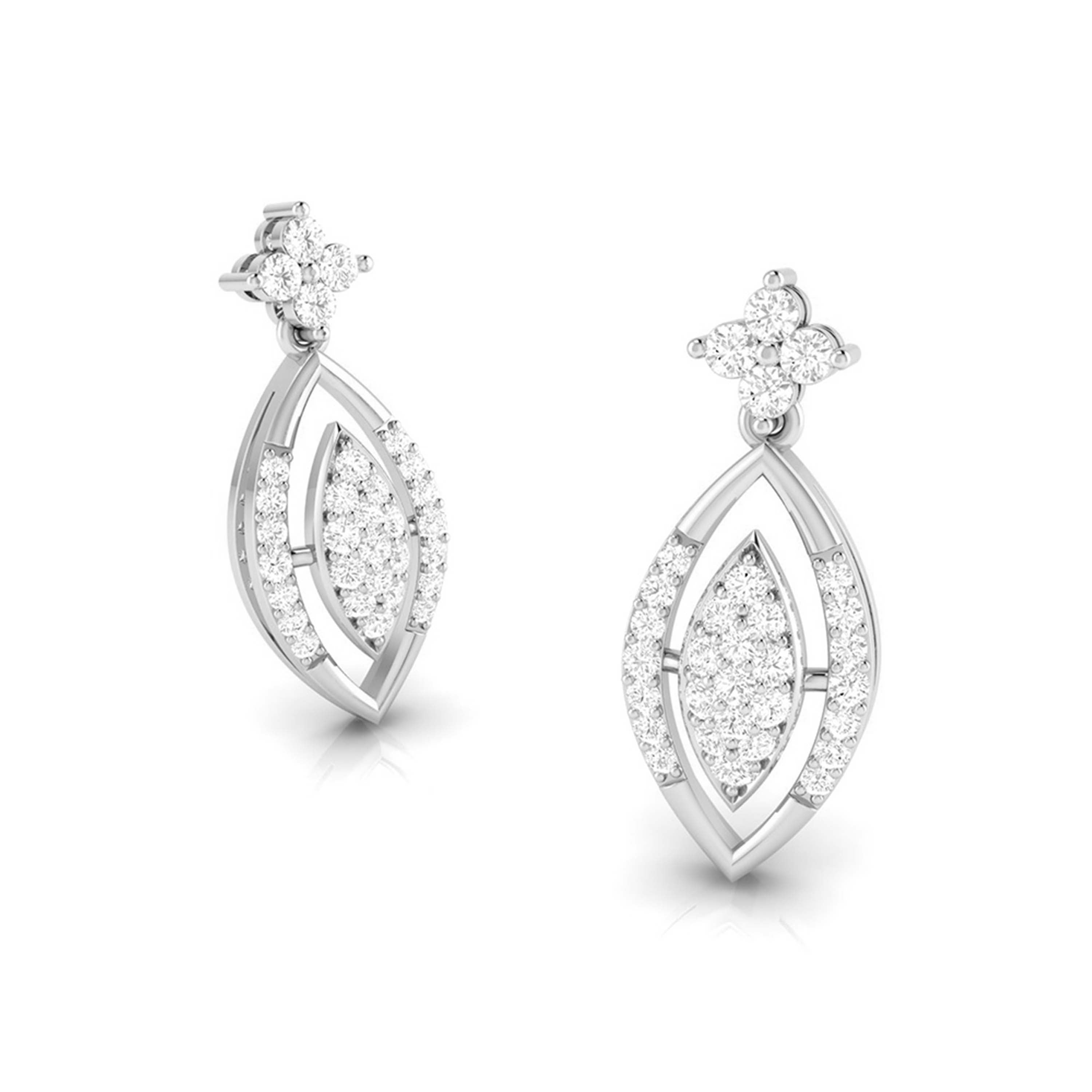 Designer Platinum Earrings with Diamonds for Women JL PT E N-22   Jewelove.US
