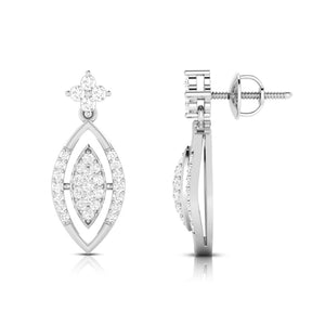 Designer Platinum Earrings with Diamonds for Women JL PT E N-22   Jewelove.US
