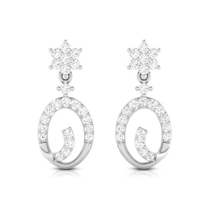 Designer Platinum Earrings with Diamonds for Women JL PT E N-29