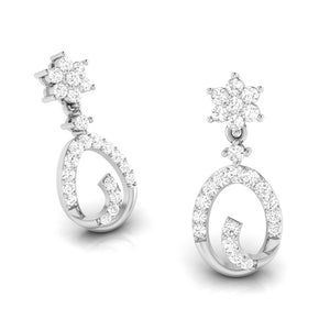 Designer Platinum Earrings with Diamonds for Women JL PT E N-29