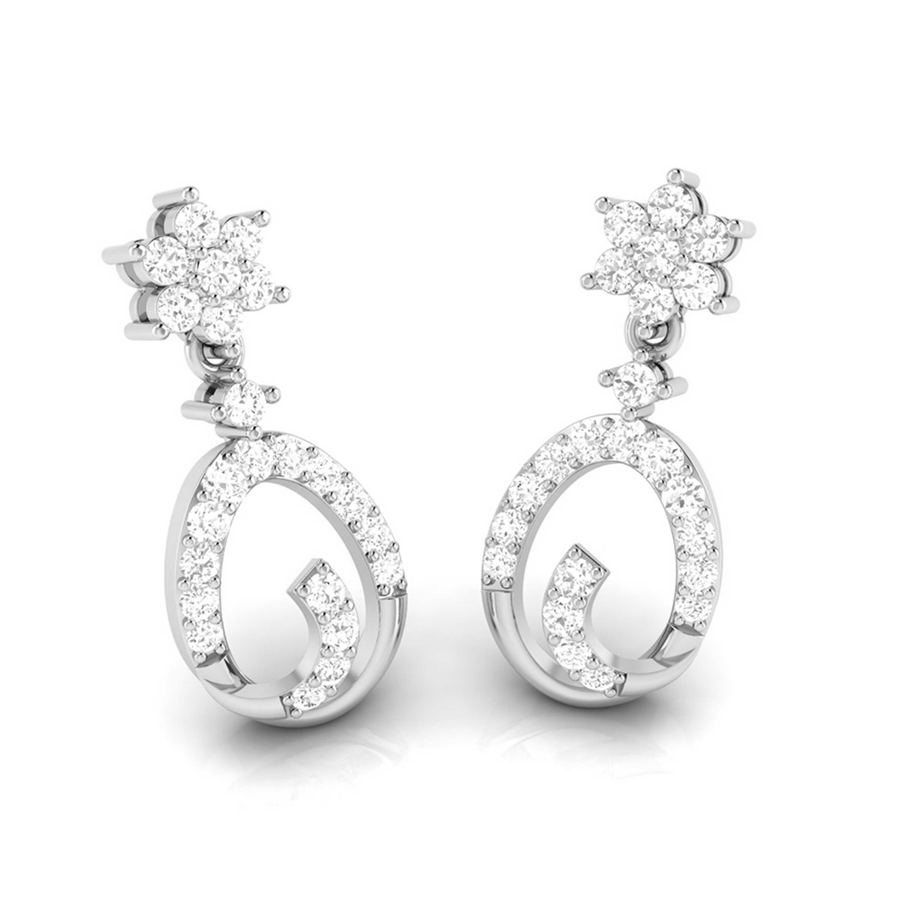 Designer Platinum Earrings with Diamonds for Women JL PT E N-29