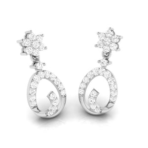 Designer Platinum Earrings with Diamonds for Women JL PT E N-29