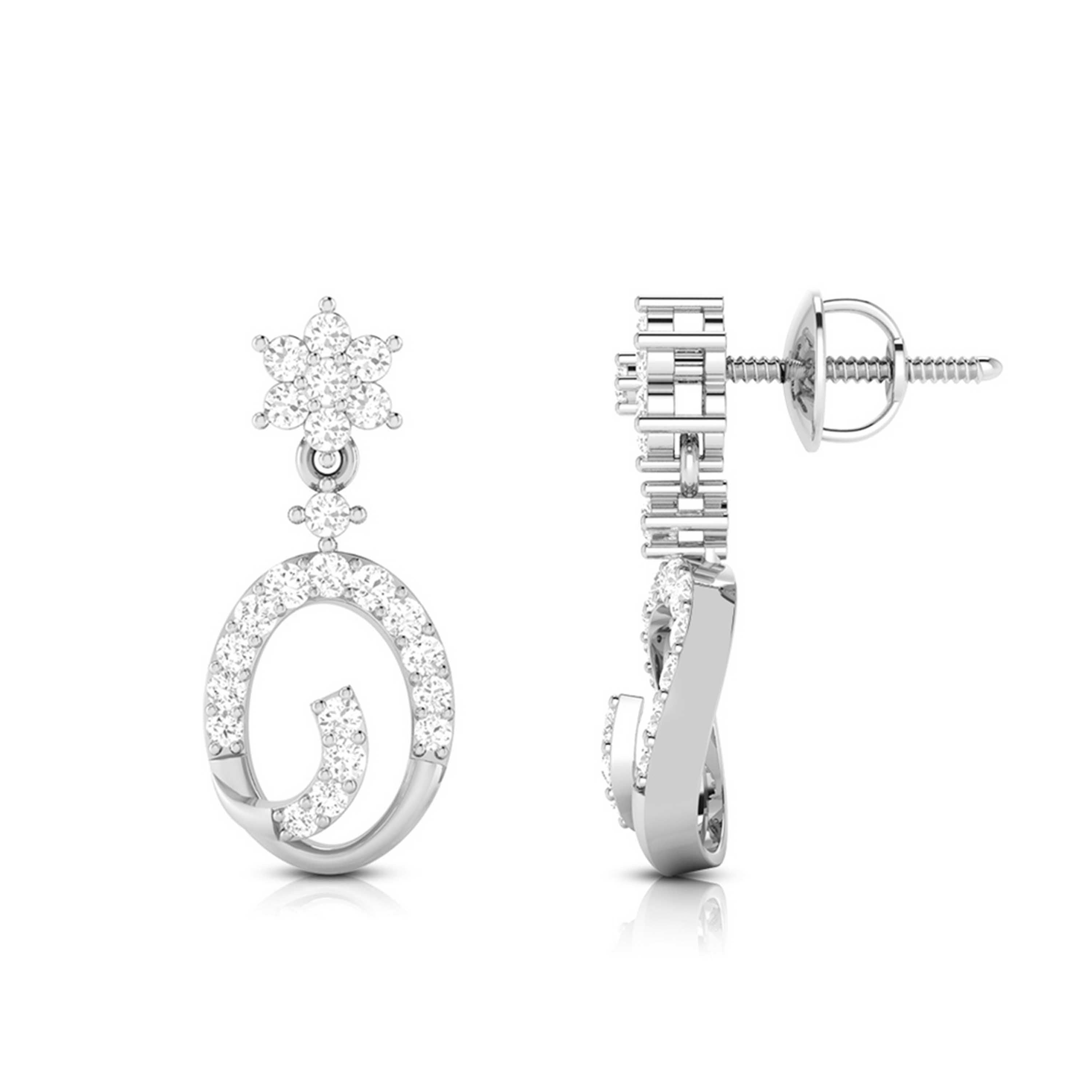 Designer Platinum Earrings with Diamonds for Women JL PT E N-29