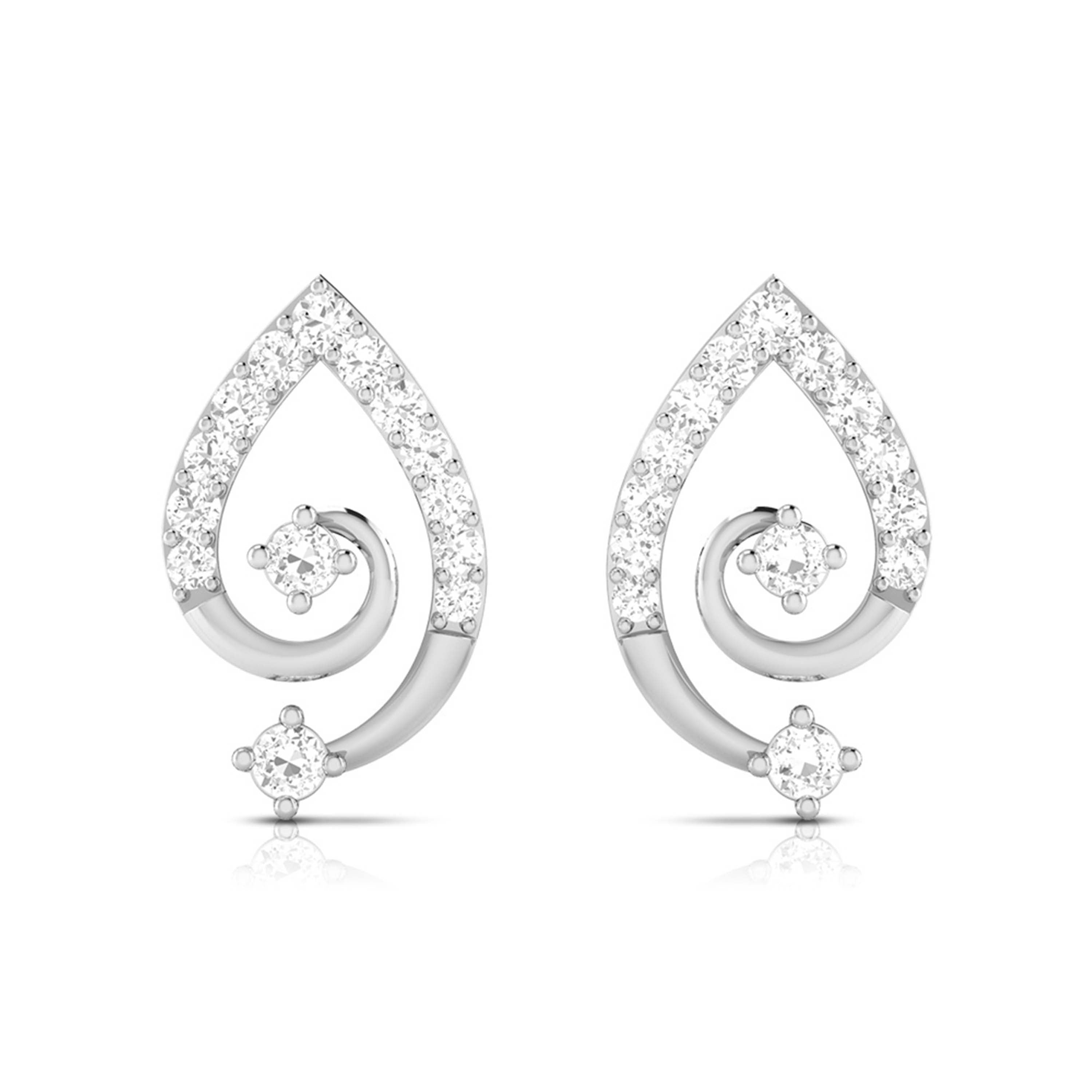 Designer Platinum Earrings with Diamonds for Women JL PT E N-2