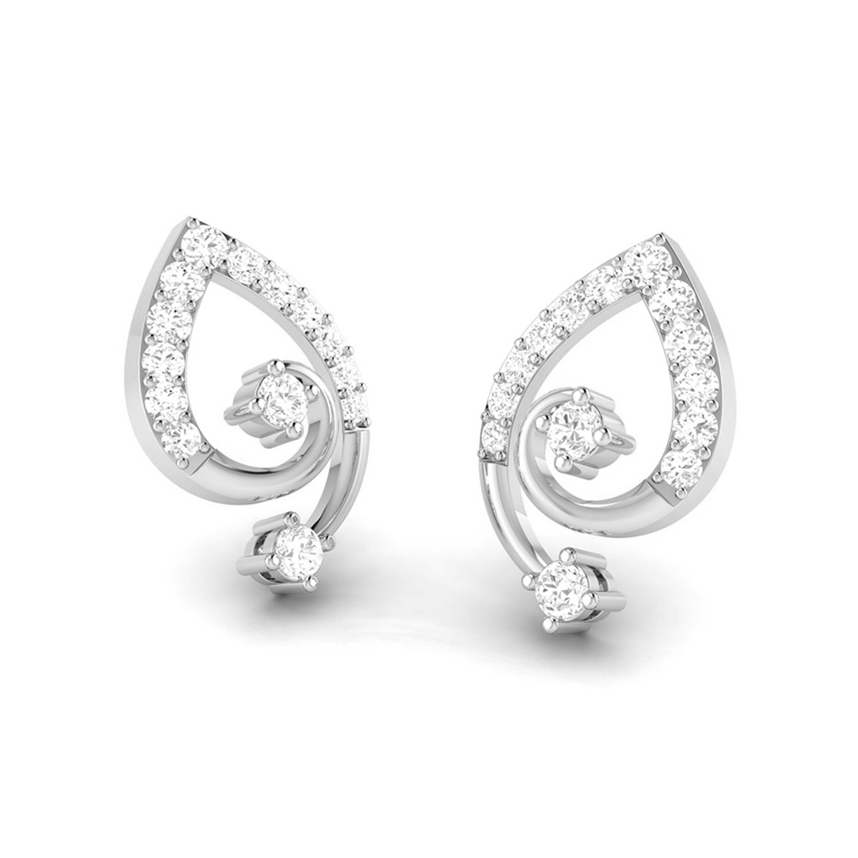 Designer Platinum Earrings with Diamonds for Women JL PT E N-2   Jewelove.US