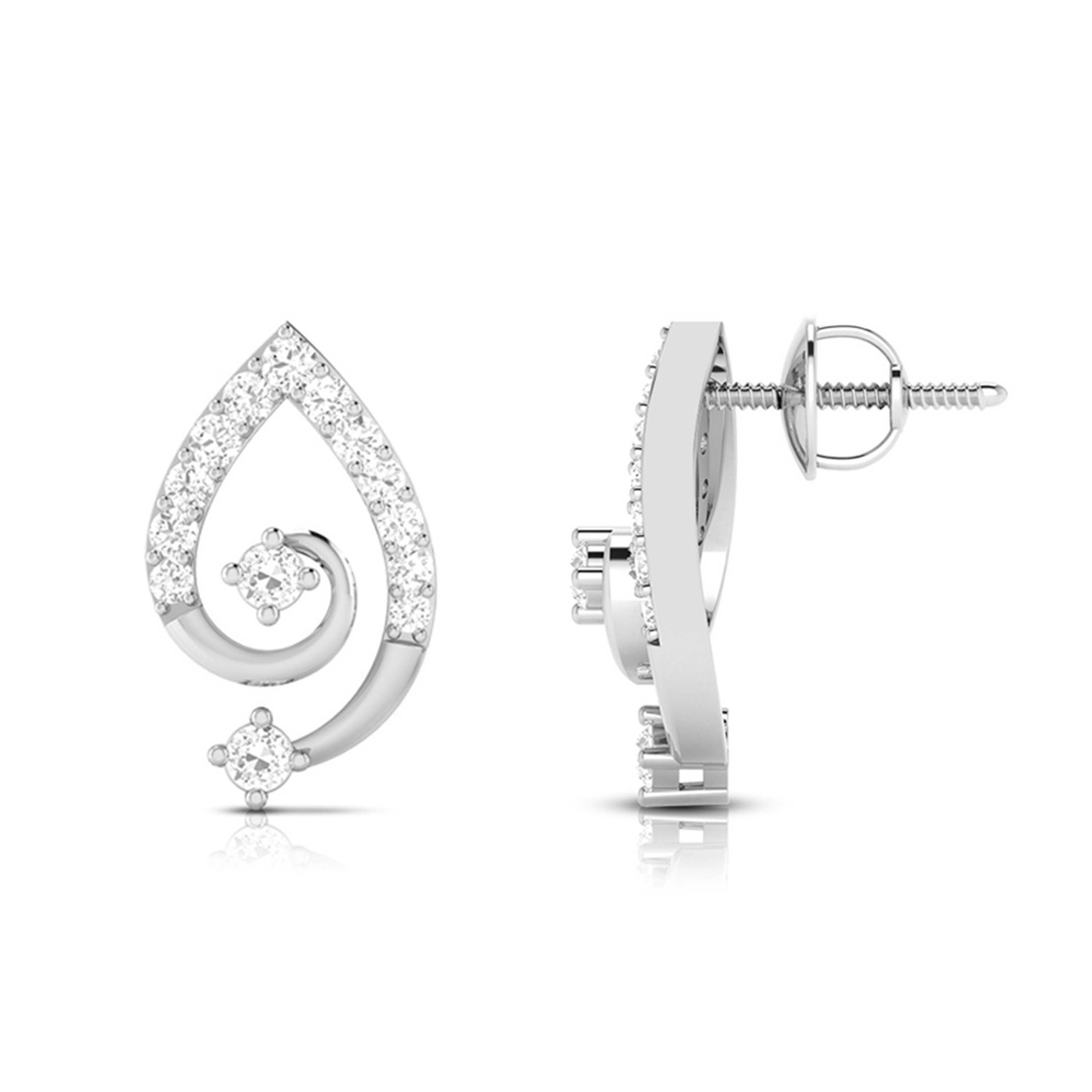 Designer Platinum Earrings with Diamonds for Women JL PT E N-2   Jewelove.US