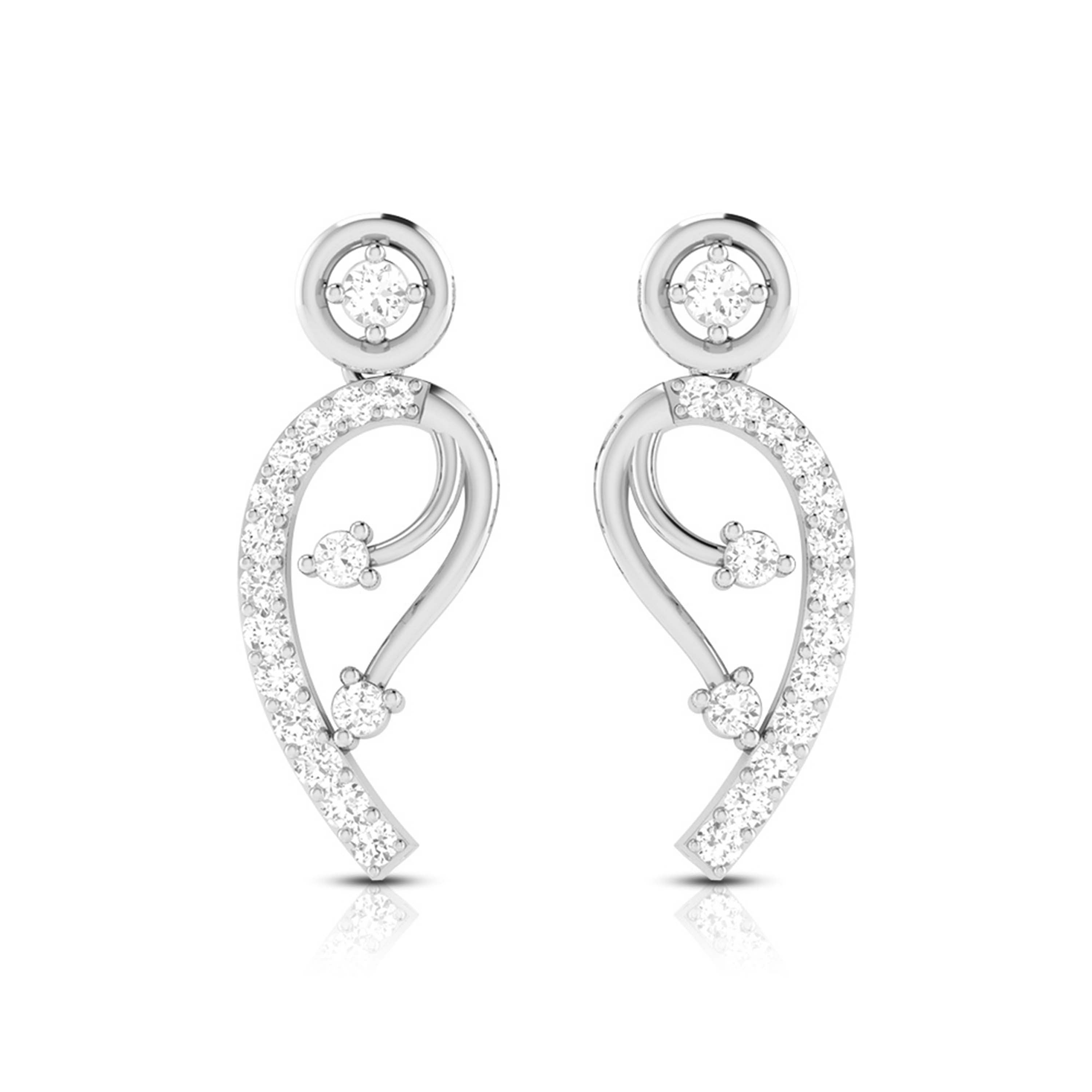 Designer Platinum Earrings with Diamonds for Women JL PT E N-30  VVS-GH Jewelove.US