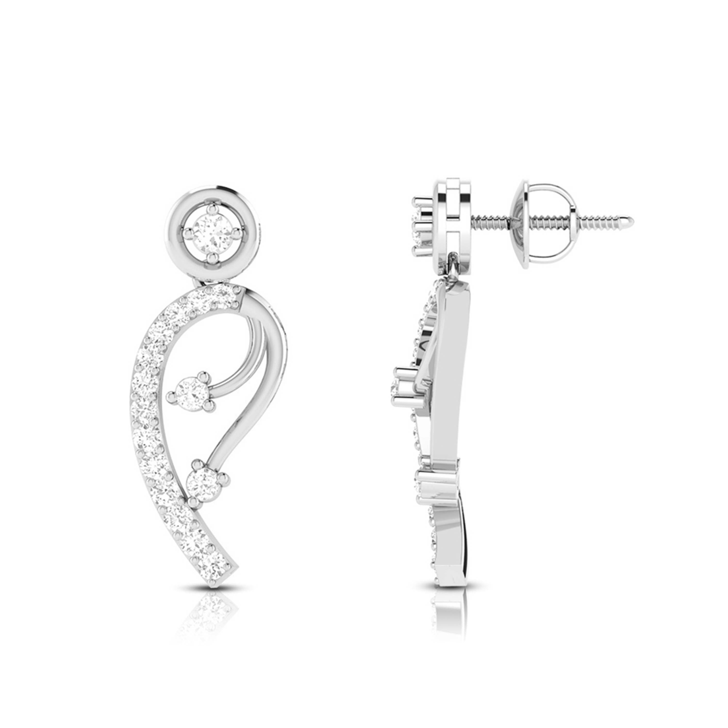 Designer Platinum Earrings with Diamonds for Women JL PT E N-30   Jewelove.US