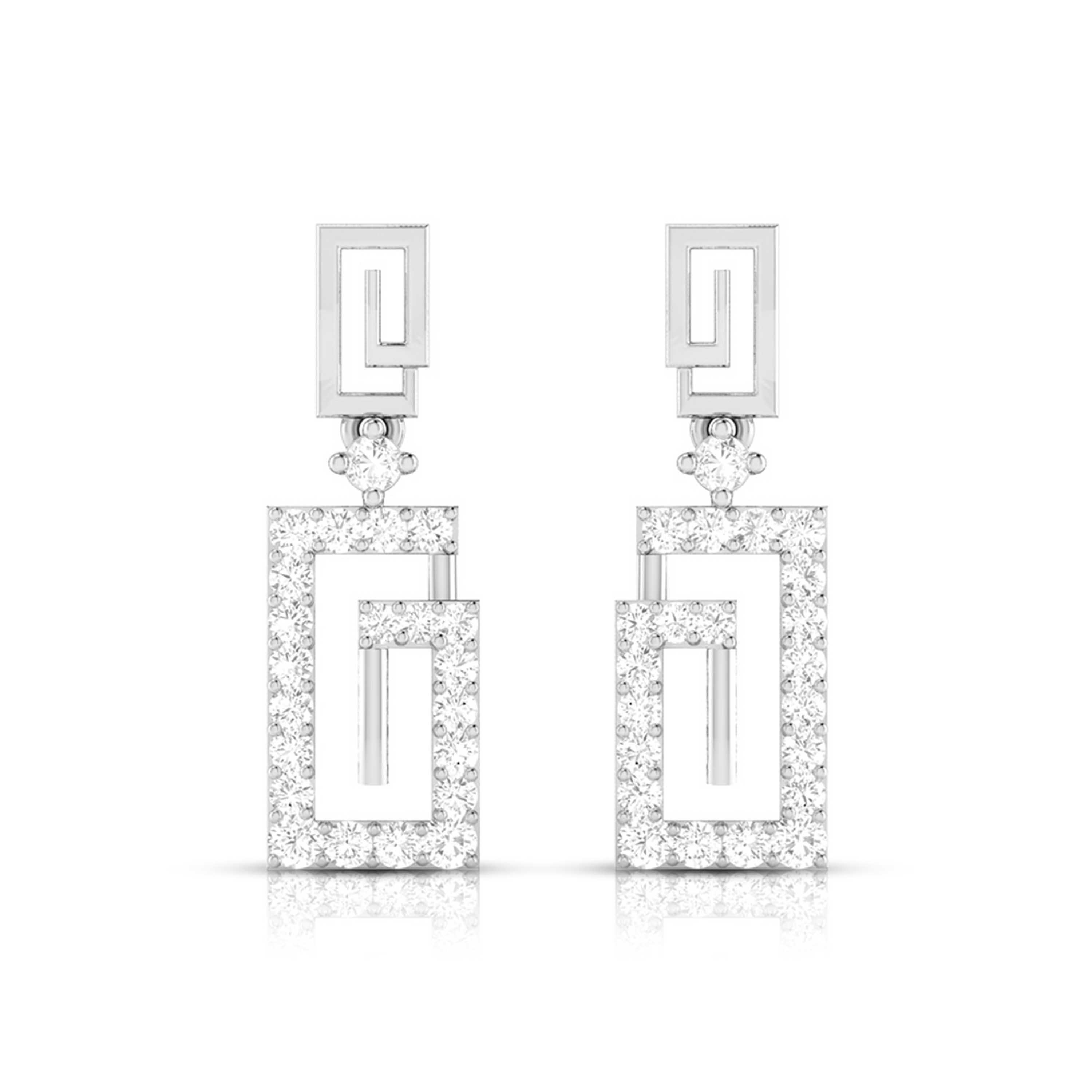Designer Platinum Earrings with Diamonds for Women JL PT E N-31