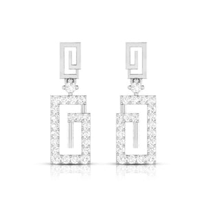 Designer Platinum Earrings with Diamonds for Women JL PT E N-31