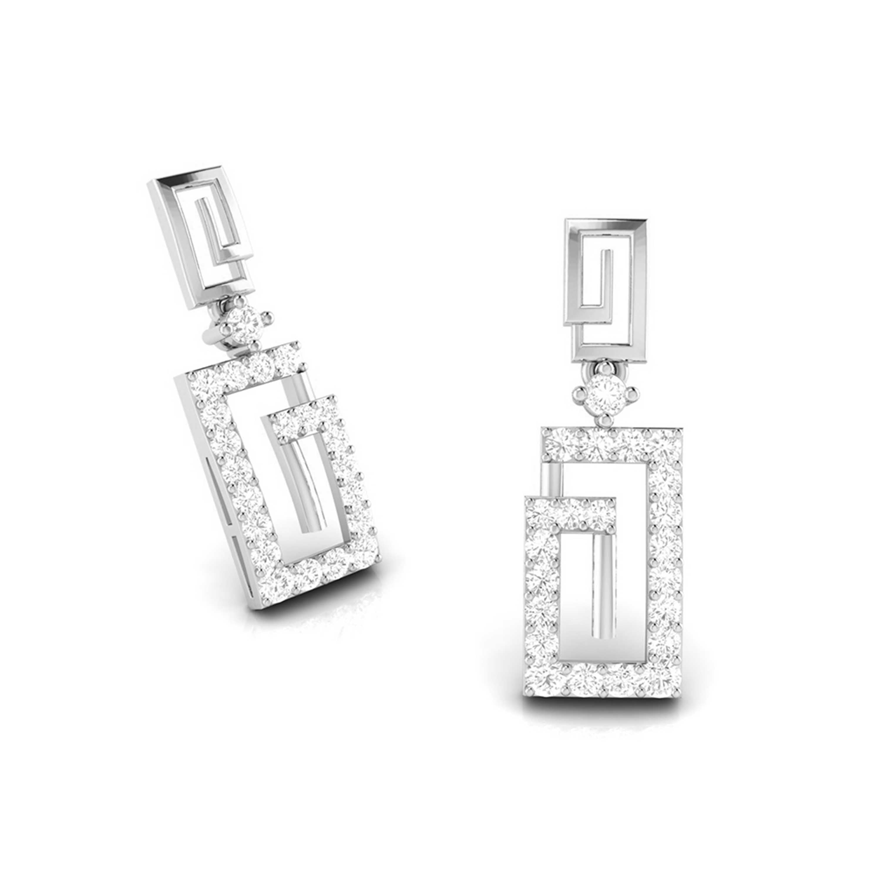 Designer Platinum Earrings with Diamonds for Women JL PT E N-31