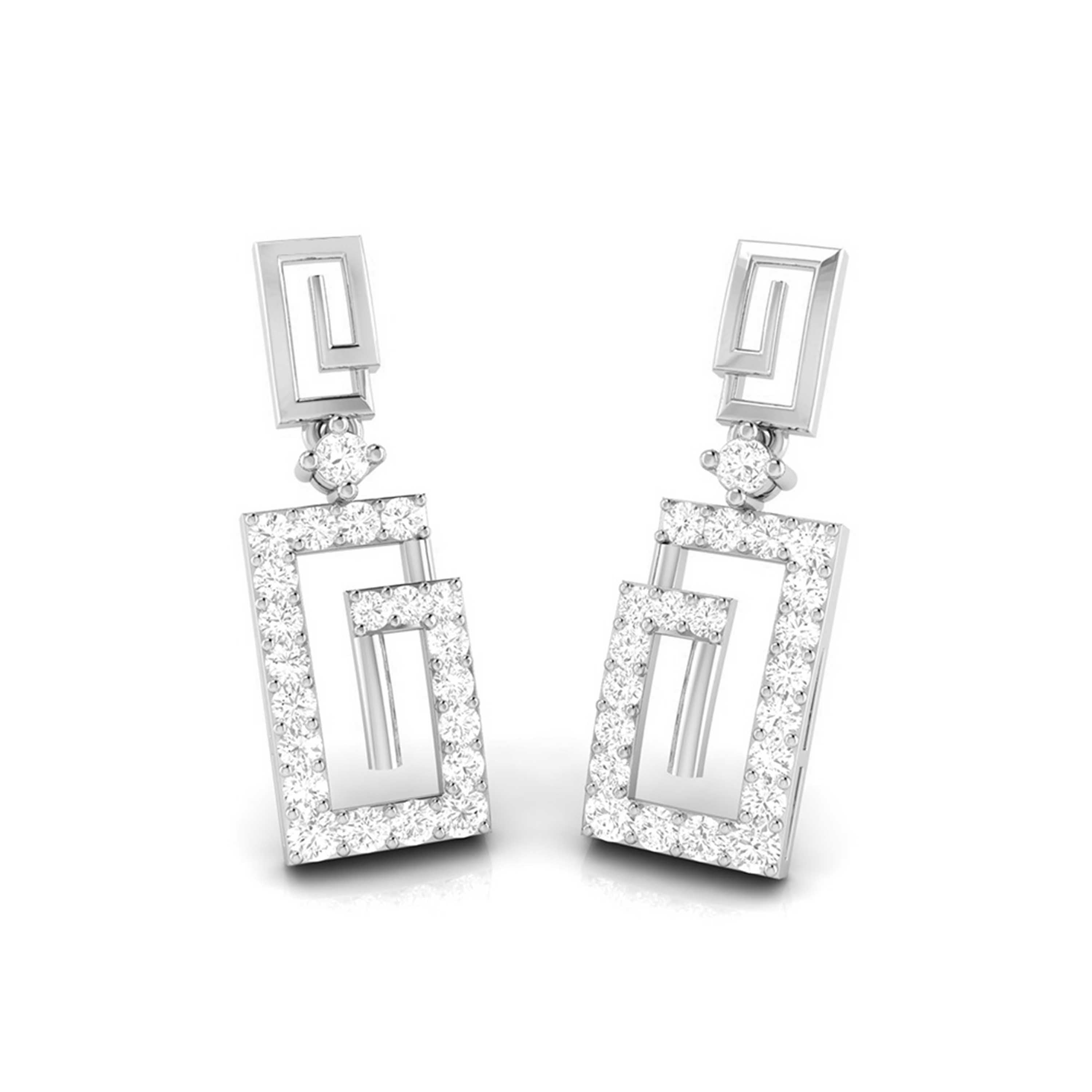 Designer Platinum Earrings with Diamonds for Women JL PT E N-31