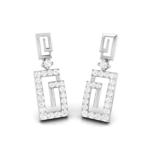 Designer Platinum Earrings with Diamonds for Women JL PT E N-31