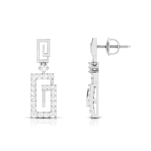 Designer Platinum Earrings with Diamonds for Women JL PT E N-31