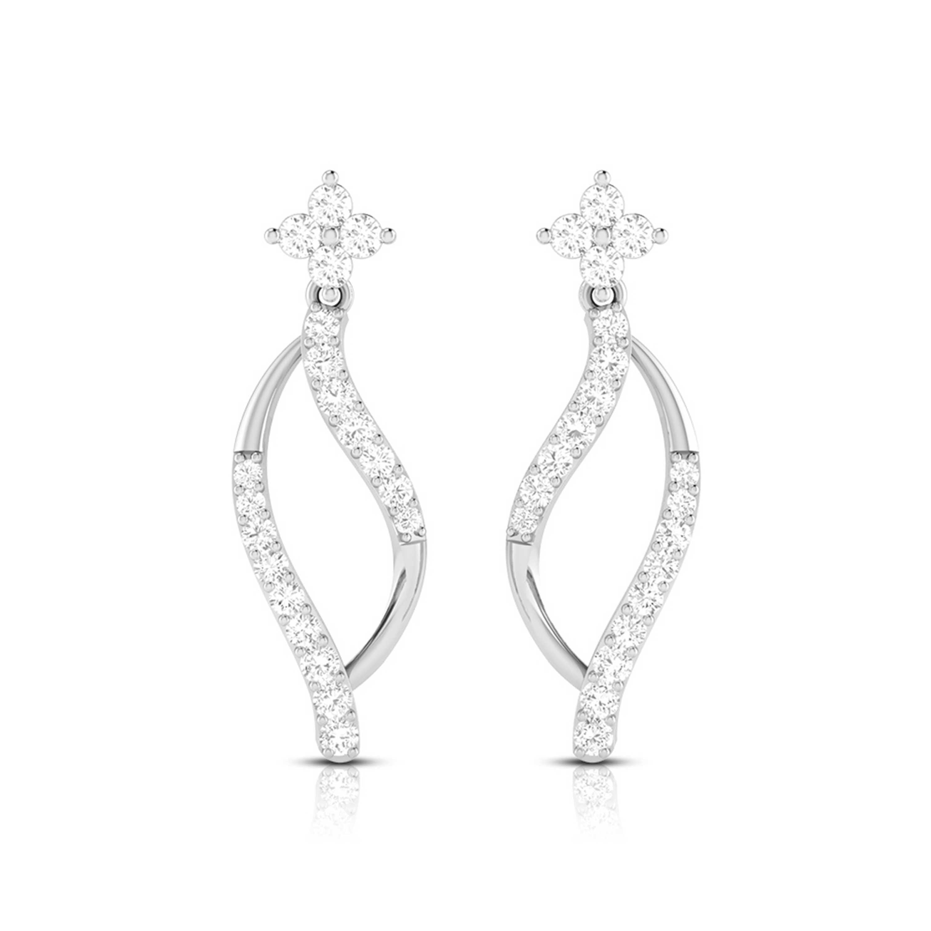 Platinum Beautiful Earrings with Diamonds for Women JL PT E N-32  VVS-GH Jewelove.US