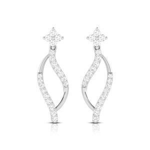 Platinum Beautiful Earrings with Diamonds for Women JL PT E N-32
