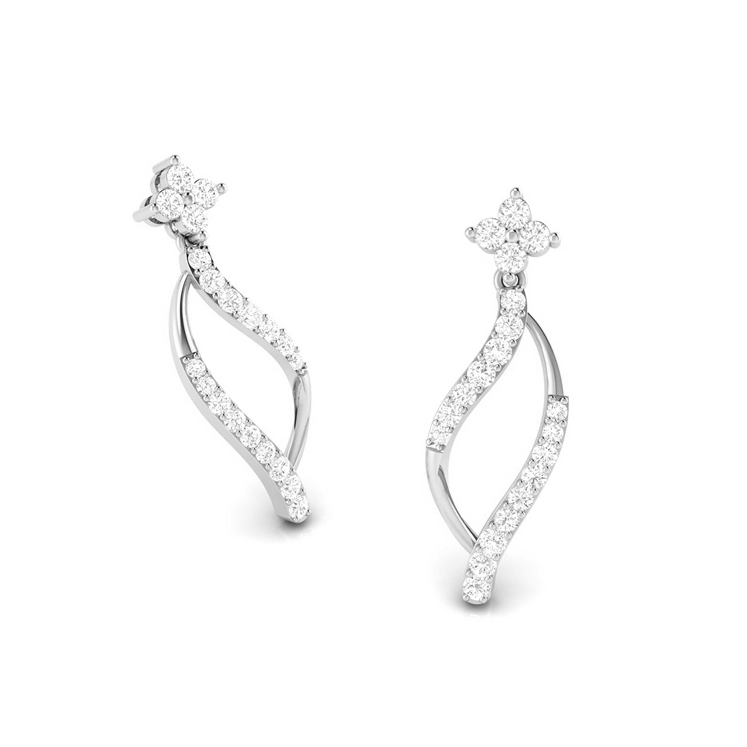 Platinum Beautiful Earrings with Diamonds for Women JL PT E N-32   Jewelove.US