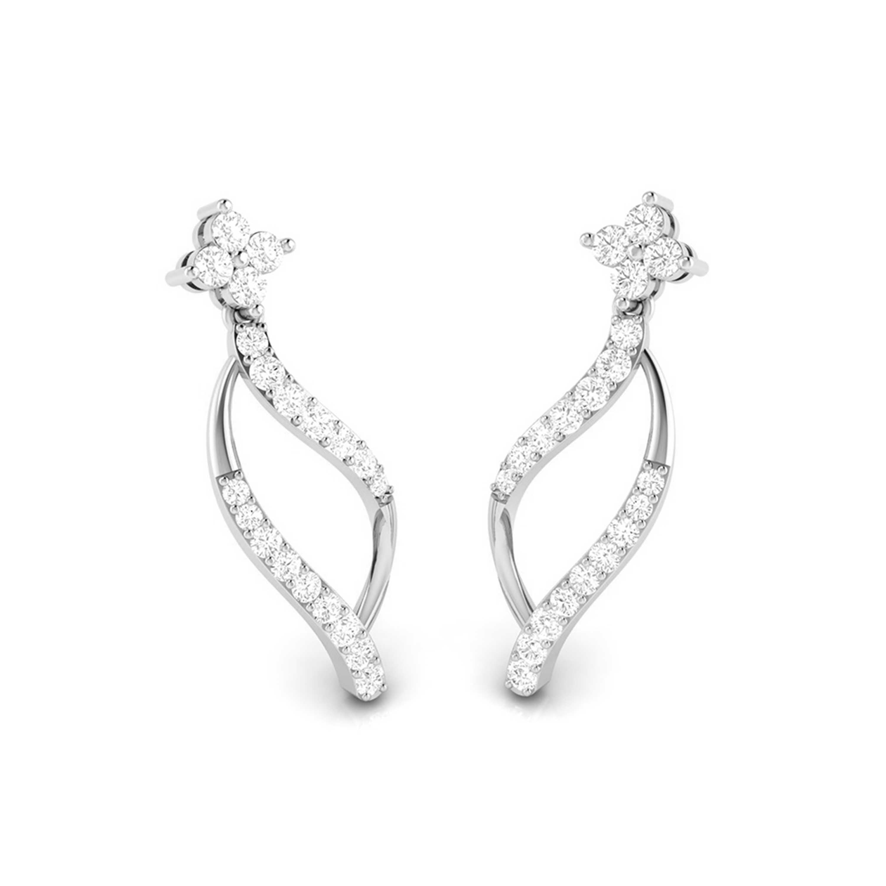 Platinum Beautiful Earrings with Diamonds for Women JL PT E N-32