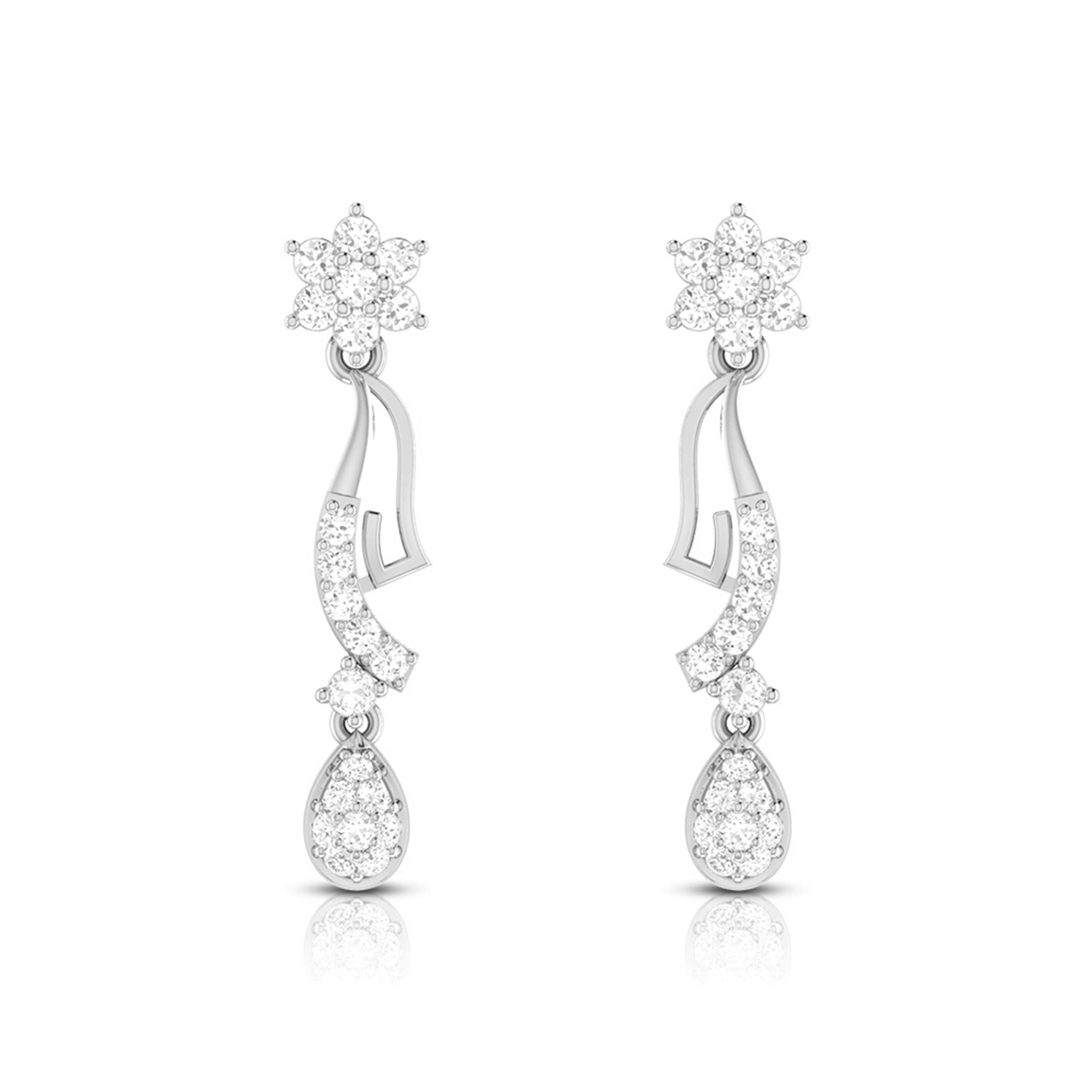 Designer Beautiful Platinum Earrings with Diamonds for Women JL PT E N-33  VVS-GH Jewelove.US