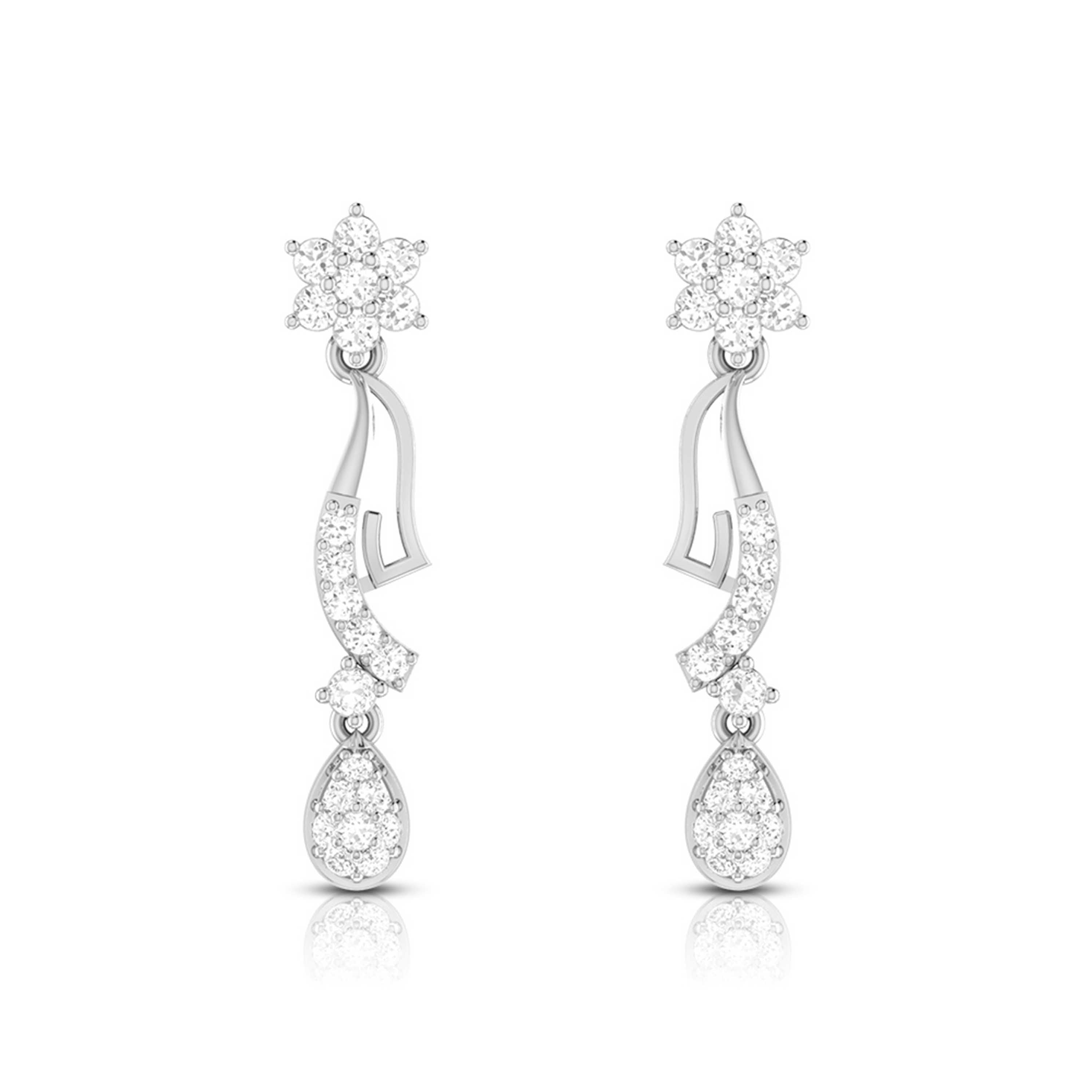 Designer Beautiful Platinum Earrings with Diamonds for Women JL PT E N-33