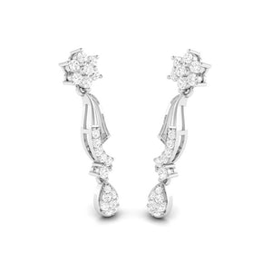 Designer Beautiful Platinum Earrings with Diamonds for Women JL PT E N-33   Jewelove.US