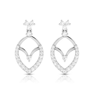 Beautiful Platinum Earrings with Diamonds for Women JL PT E N-37