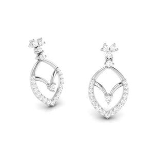 Beautiful Platinum Earrings with Diamonds for Women JL PT E N-37
