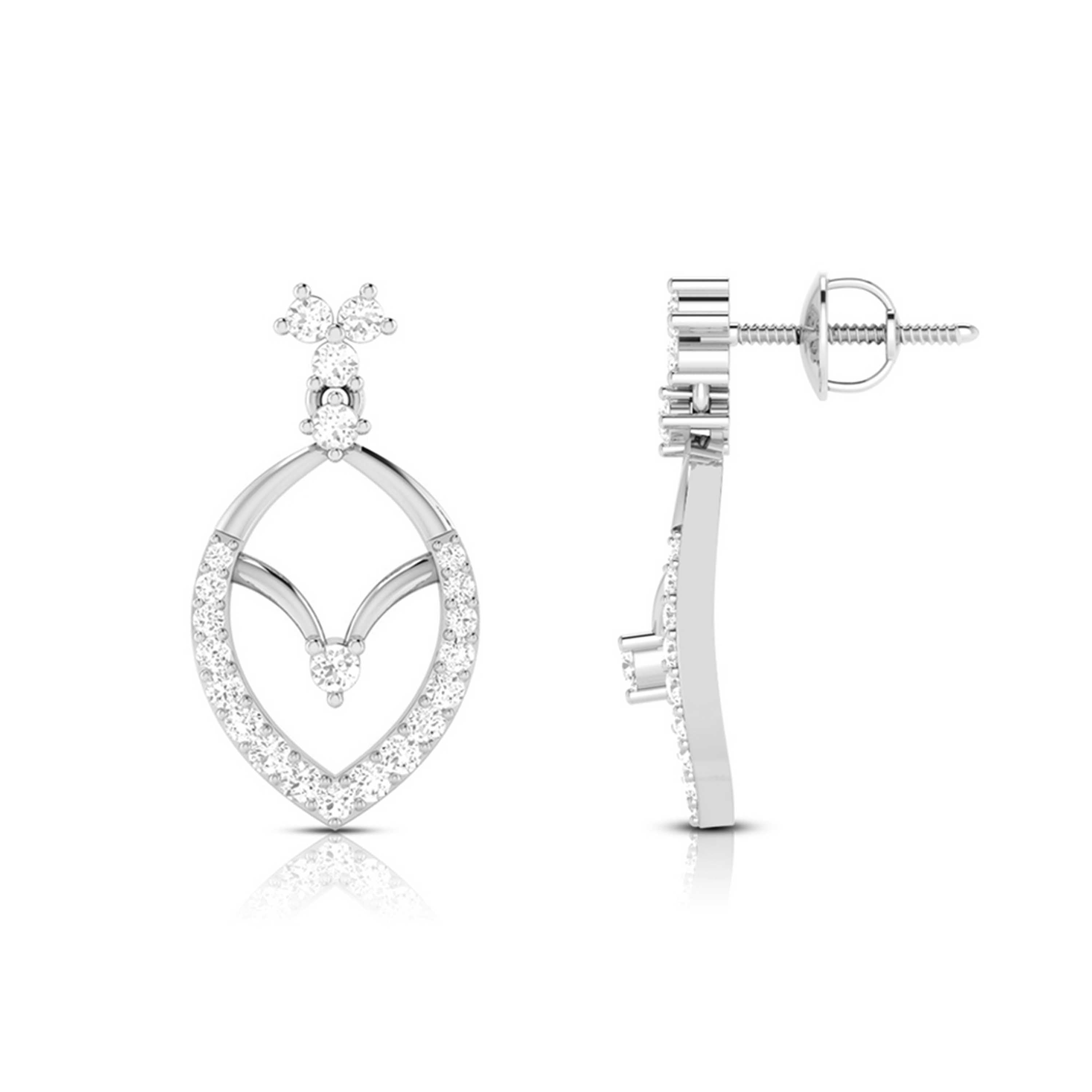 Beautiful Platinum Earrings with Diamonds for Women JL PT E N-37
