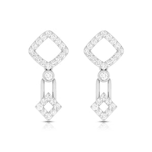 Beautiful Hanging Clusters Platinum Earrings with Diamonds for Women JL PT E N-39