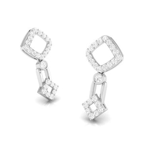 Beautiful Hanging Clusters Platinum Earrings with Diamonds for Women JL PT E N-39