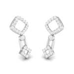 Load image into Gallery viewer, Beautiful Hanging Clusters Platinum Earrings with Diamonds for Women JL PT E N-39
