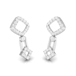 Beautiful Hanging Clusters Platinum Earrings with Diamonds for Women JL PT E N-39