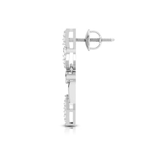 Beautiful Hanging Clusters Platinum Earrings with Diamonds for Women JL PT E N-39