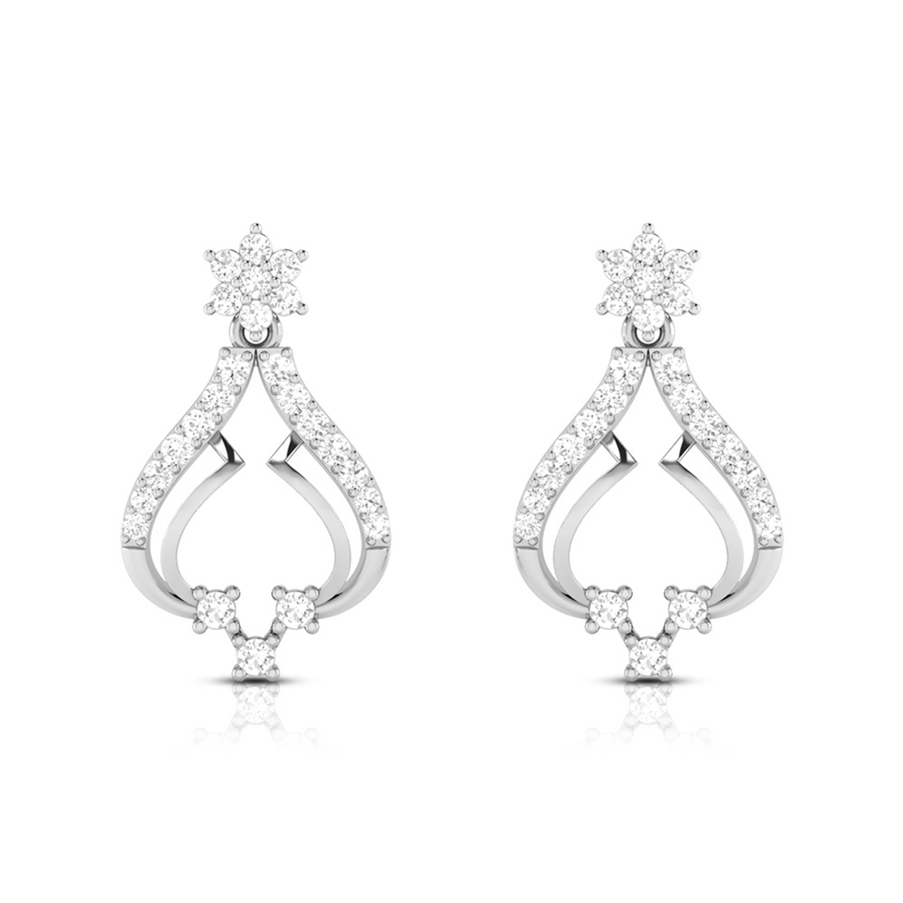 Designer Platinum Earrings with Diamonds for Women JL PT E N-3