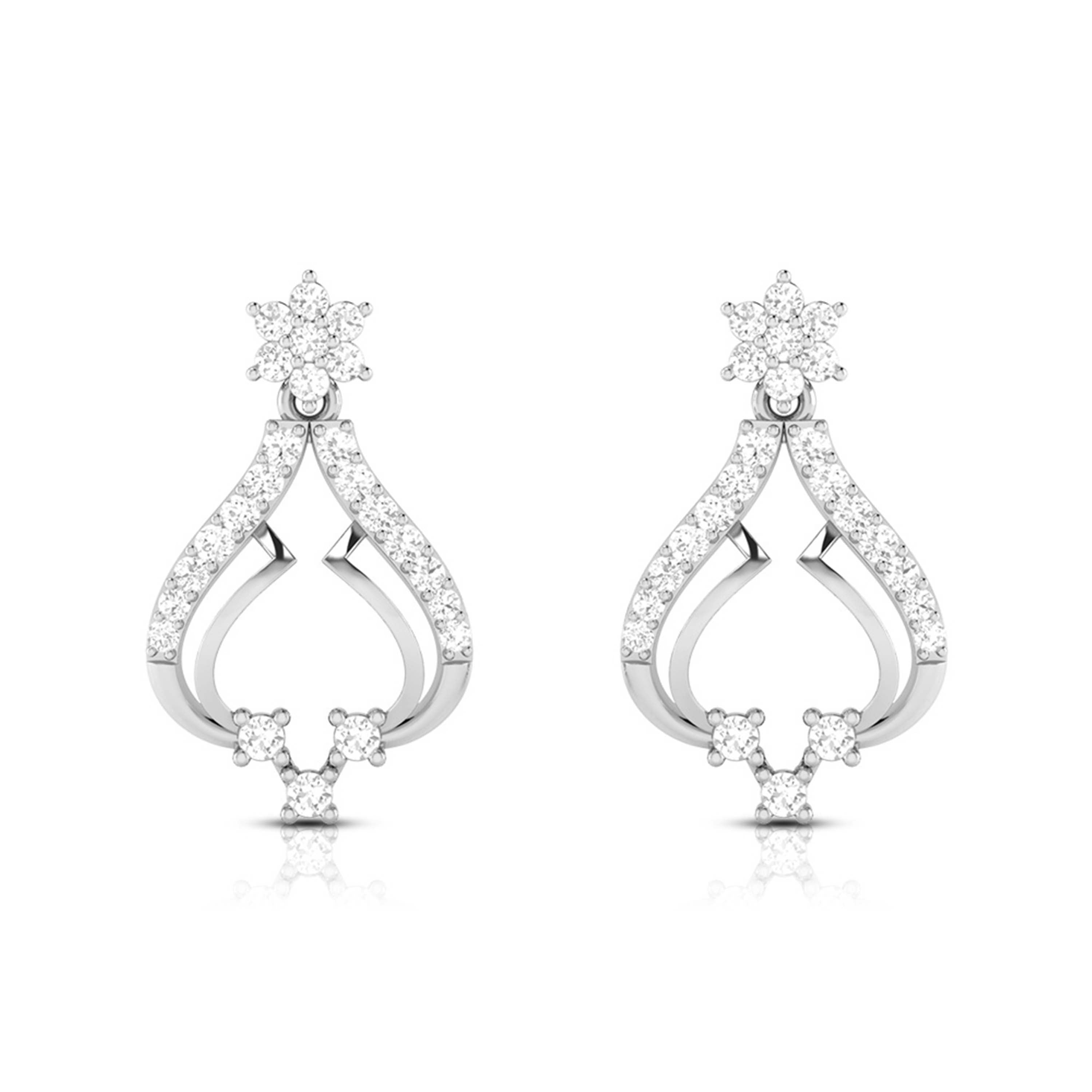 Designer Platinum Earrings with Diamonds for Women JL PT E N-3