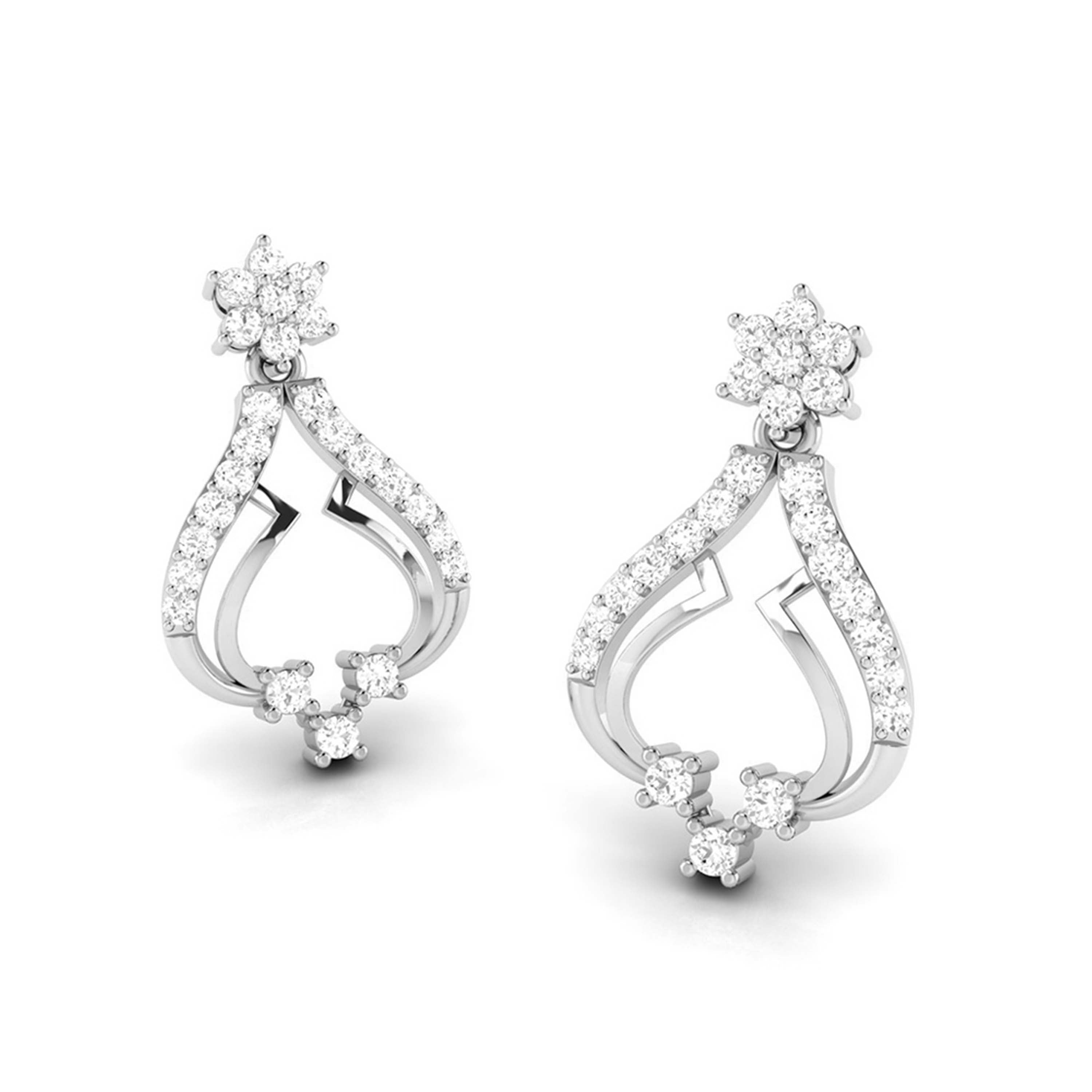 Designer Platinum Earrings with Diamonds for Women JL PT E N-3   Jewelove.US