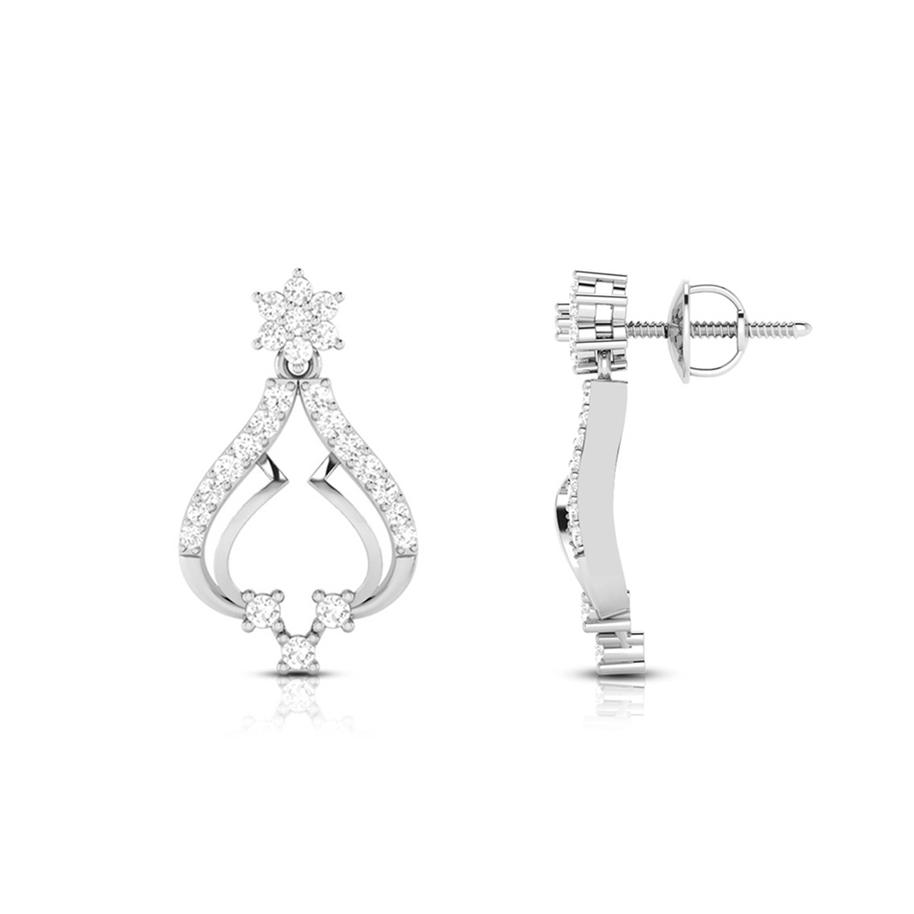 Designer Platinum Earrings with Diamonds for Women JL PT E N-3