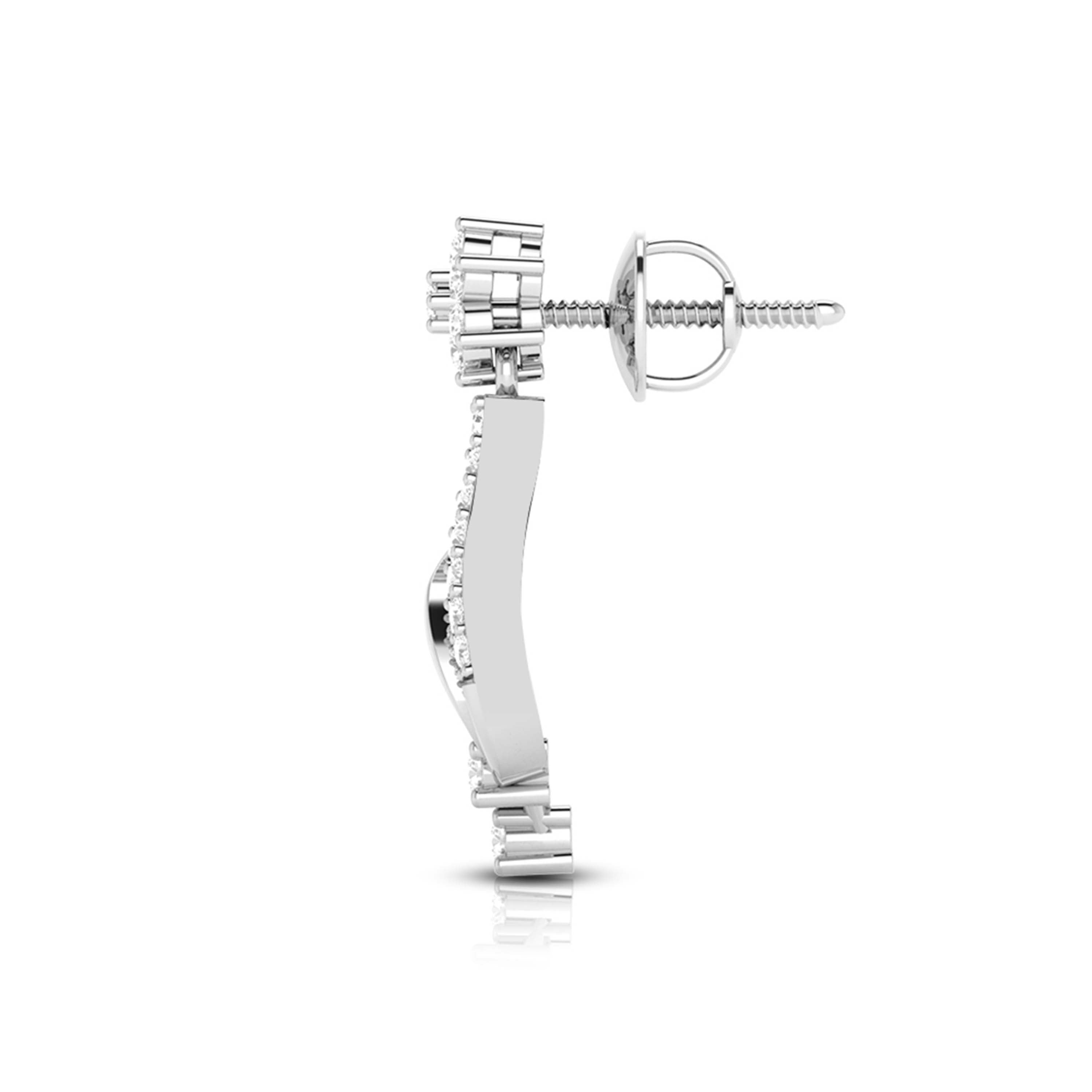 Designer Platinum Earrings with Diamonds for Women JL PT E N-3