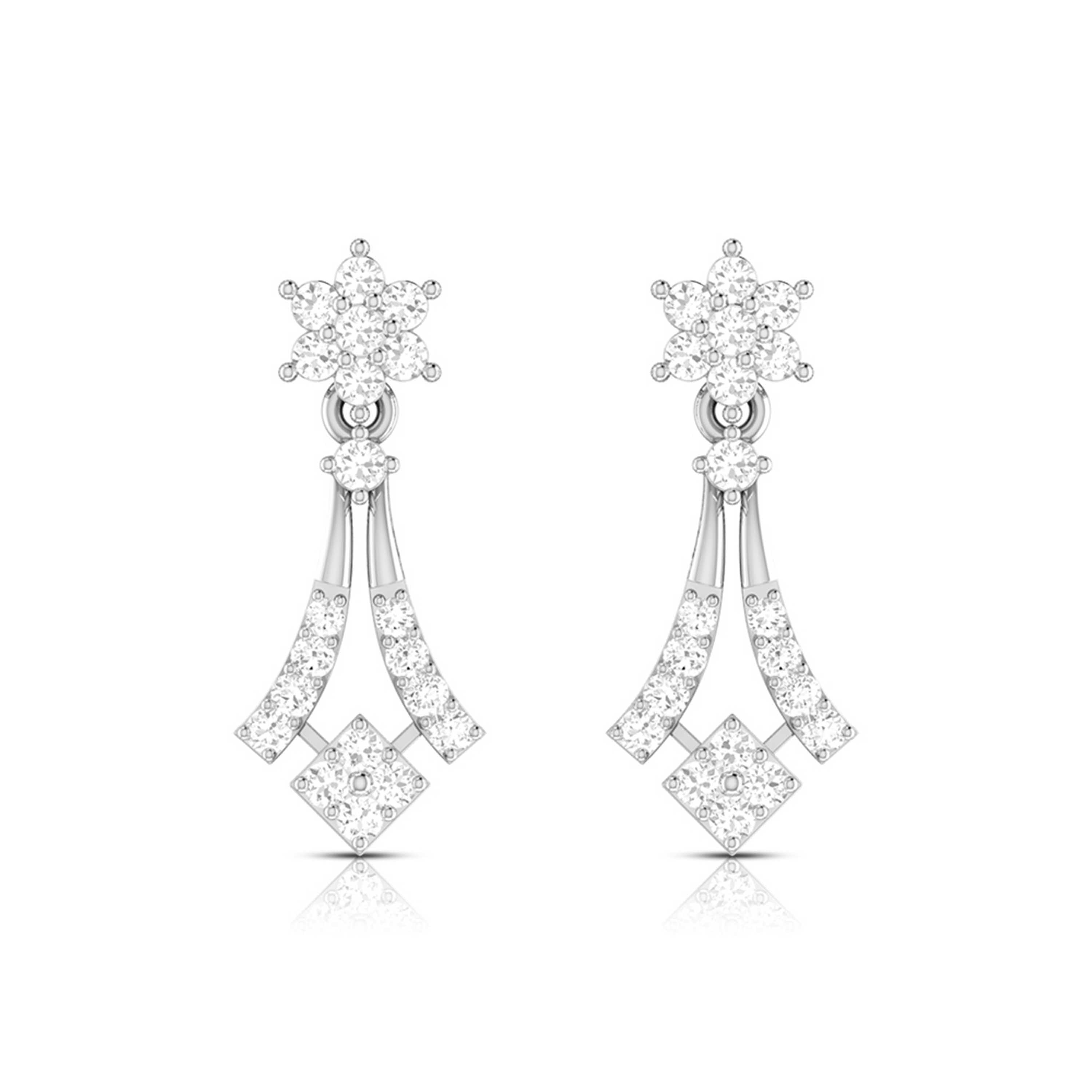 Beautiful Platinum Earrings with Diamonds for Women JL PT E N-40
