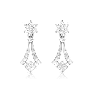 Beautiful Platinum Earrings with Diamonds for Women JL PT E N-40