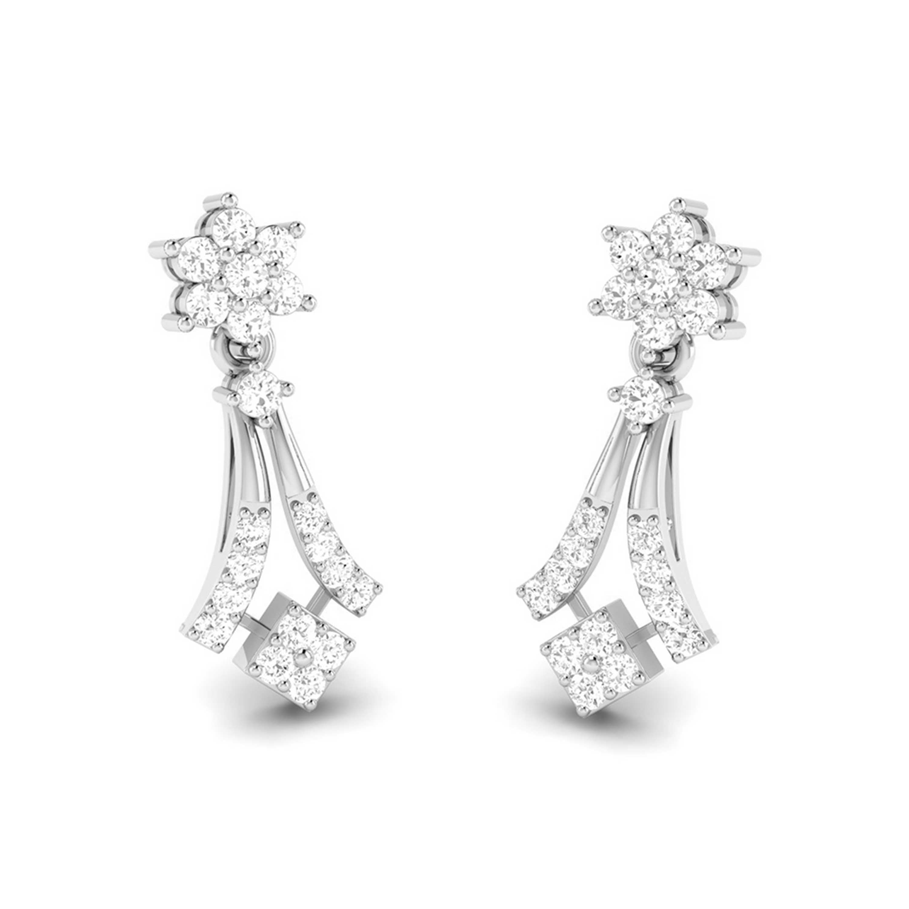 Beautiful Platinum Earrings with Diamonds for Women JL PT E N-40